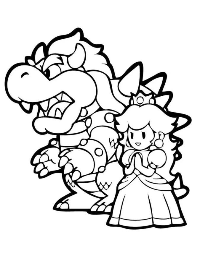 Çocuklar İçin Bowser Boyama Sayfaları 