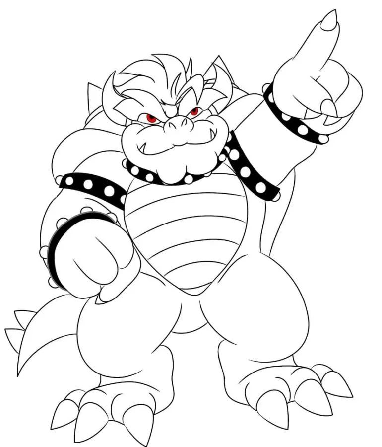 Çocuklar İçin Bowser Boyama Sayfaları 