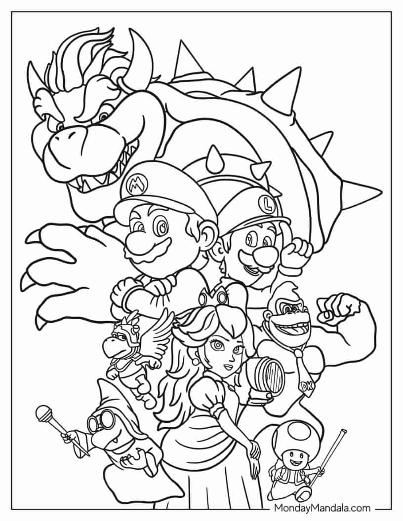 Çocuklar İçin Bowser Boyama Sayfaları 