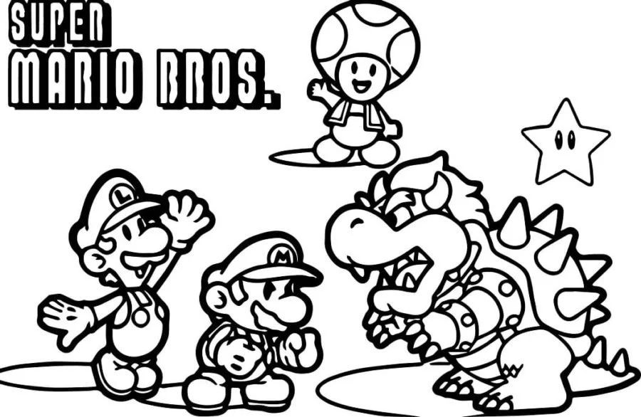 Çocuklar İçin Bowser Boyama Sayfaları 