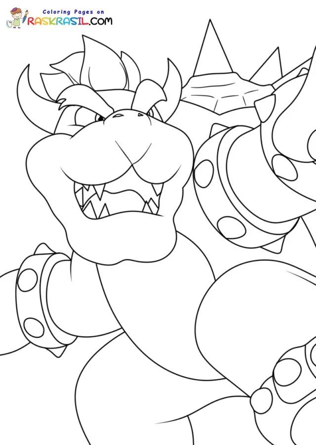 Çocuklar İçin Bowser Boyama Sayfaları 