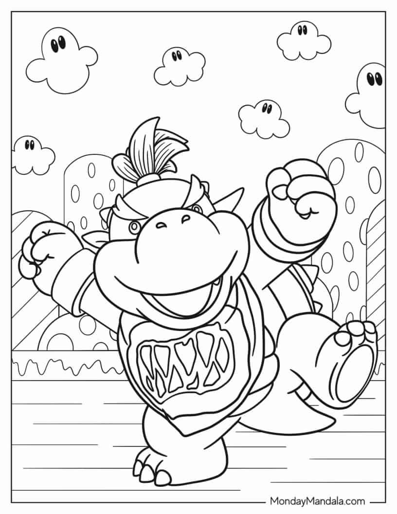 Çocuklar İçin Bowser Boyama Sayfaları 