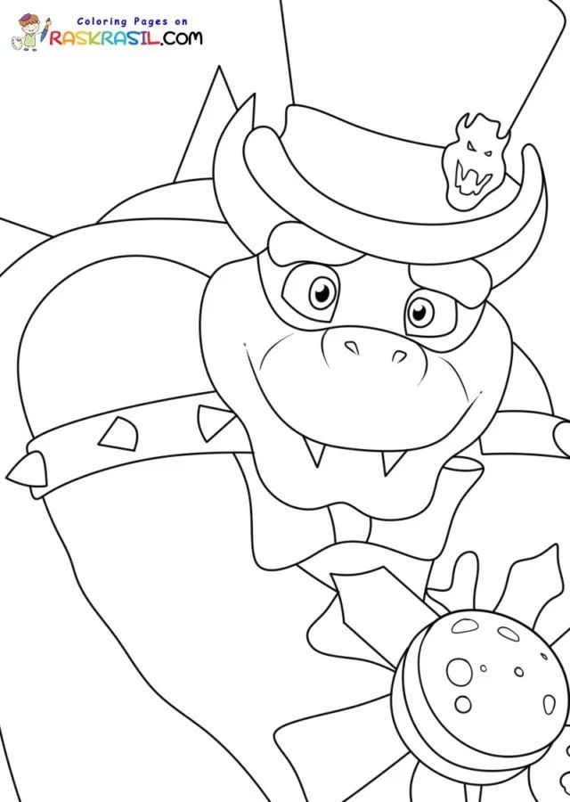 Çocuklar İçin Bowser Boyama Sayfaları 