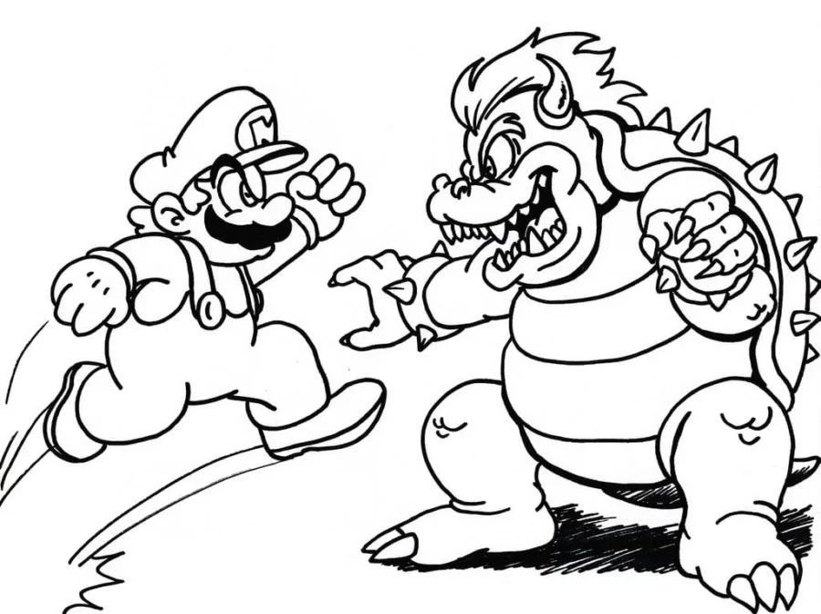Çocuklar İçin Bowser Boyama Sayfaları 