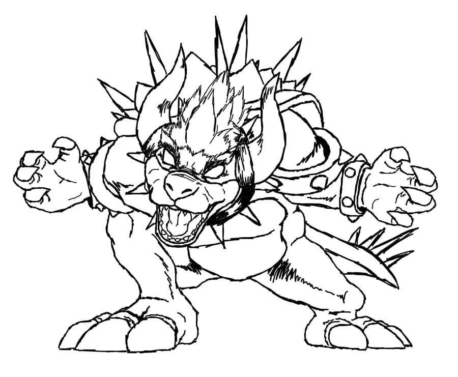 Çocuklar İçin Bowser Boyama Sayfaları 