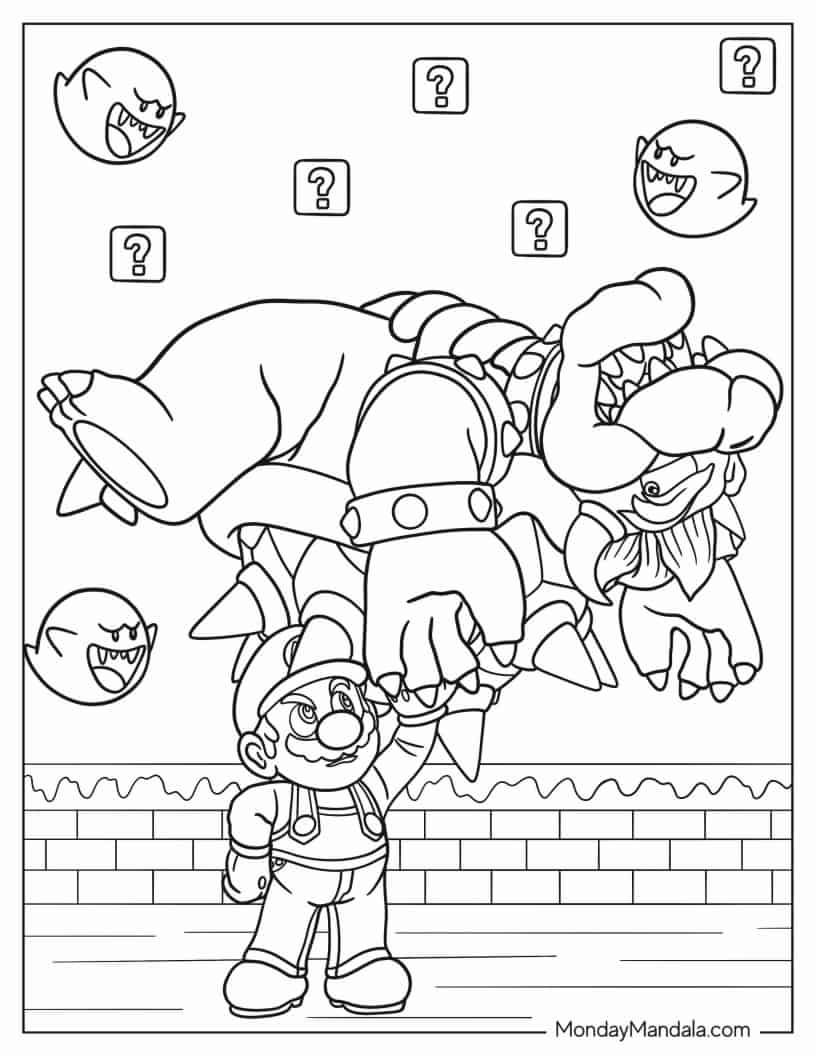 Çocuklar İçin Bowser Boyama Sayfaları 