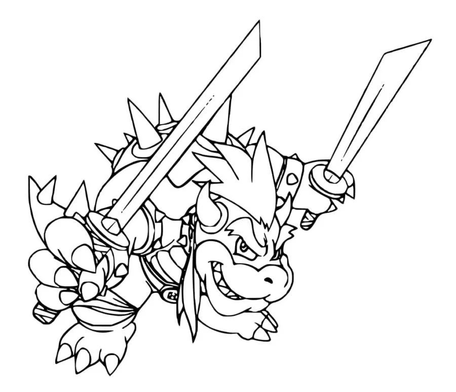 Çocuklar İçin Bowser Boyama Sayfaları 
