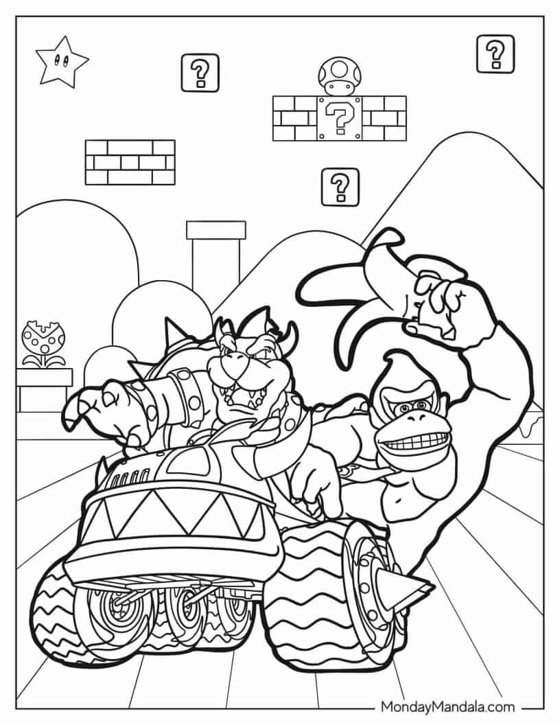 Çocuklar İçin Bowser Boyama Sayfaları 