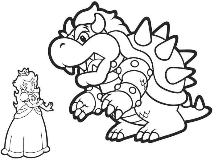 Çocuklar İçin Bowser Boyama Sayfaları 