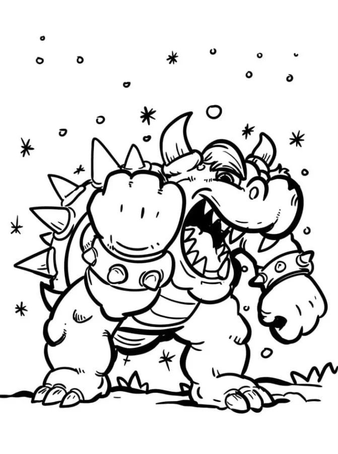 Çocuklar İçin Bowser Boyama Sayfaları 