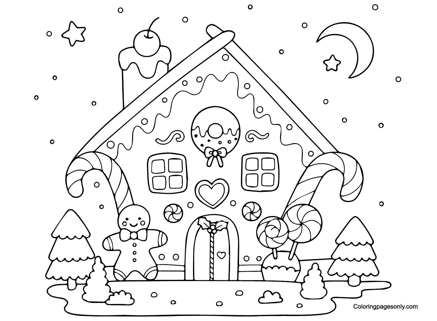 Çocuklar İçin Candyland Boyama Sayfaları 