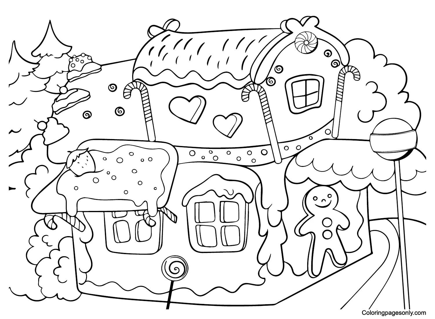 Çocuklar İçin Candyland Boyama Sayfaları 