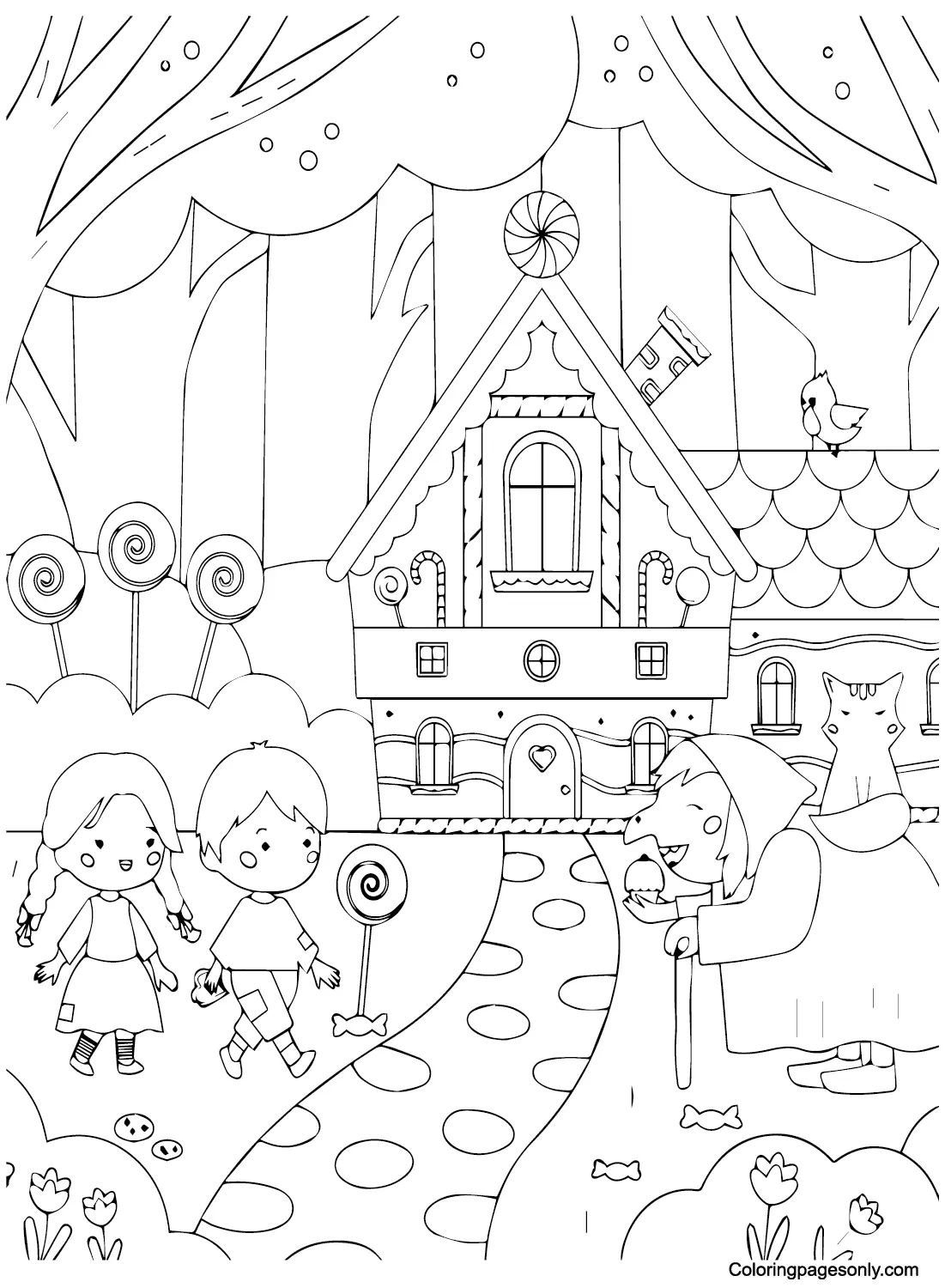 Çocuklar İçin Candyland Boyama Sayfaları 
