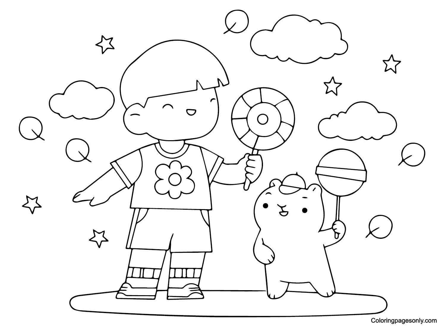 Çocuklar İçin Candyland Boyama Sayfaları 