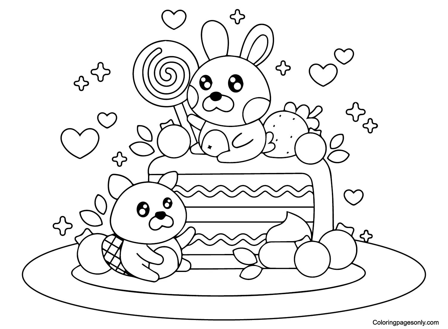 Çocuklar İçin Candyland Boyama Sayfaları 