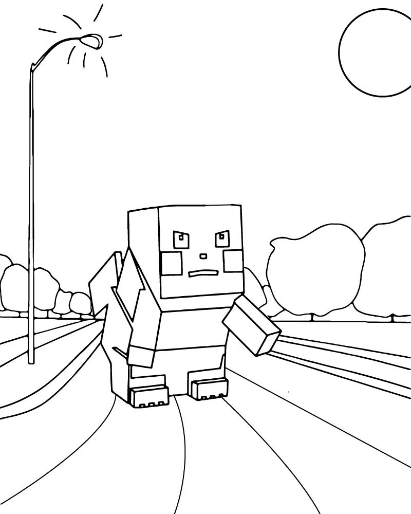 Çocuklar İçin Crossy Road Boyama Sayfaları 
