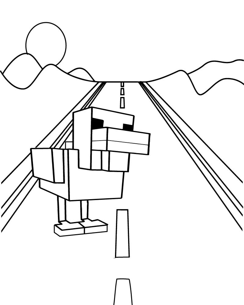 Çocuklar İçin Crossy Road Boyama Sayfaları 