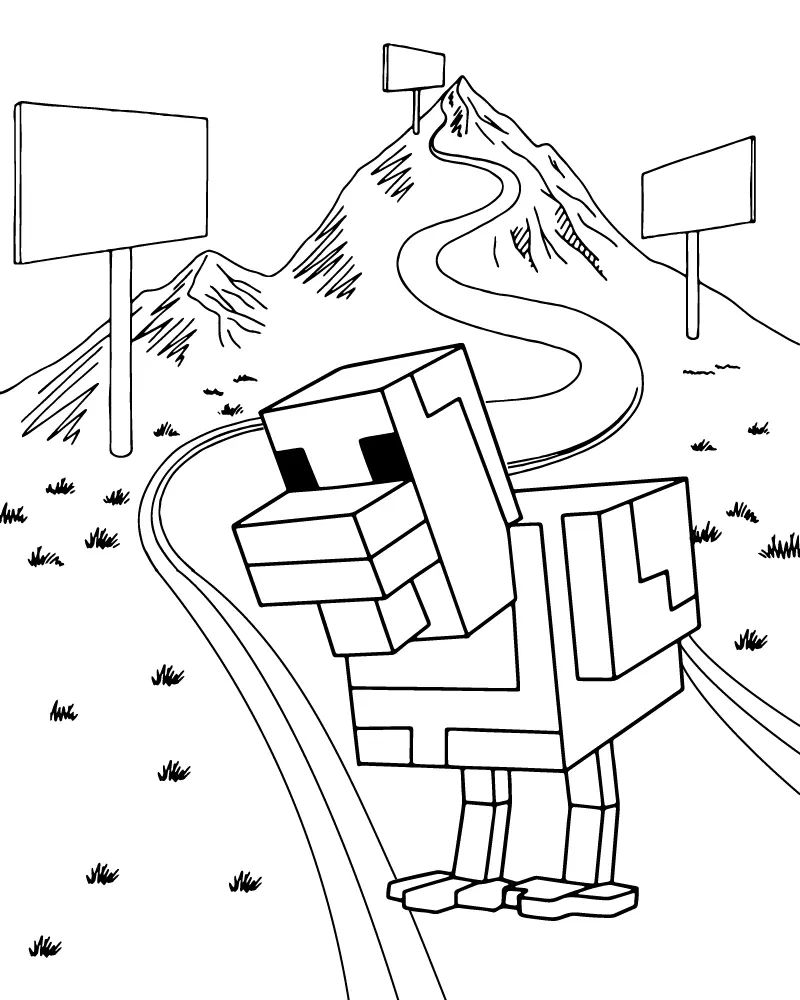 Çocuklar İçin Crossy Road Boyama Sayfaları 
