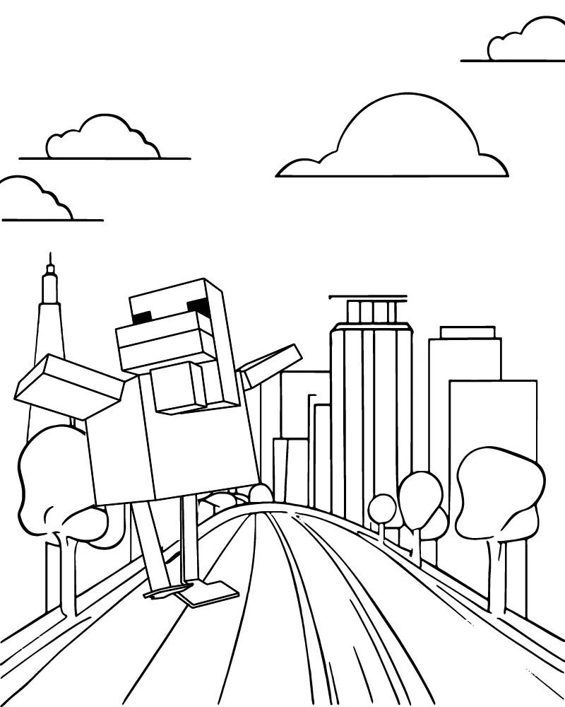 Çocuklar İçin Crossy Road Boyama Sayfaları 