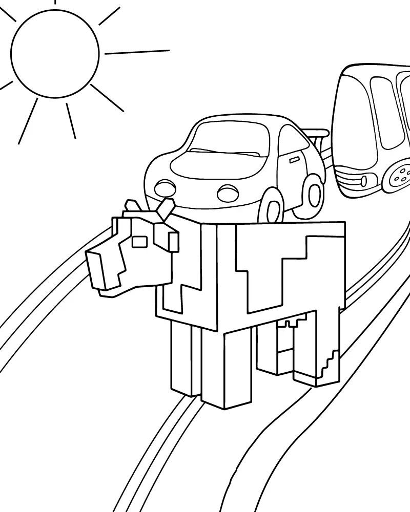 Çocuklar İçin Crossy Road Boyama Sayfaları 
