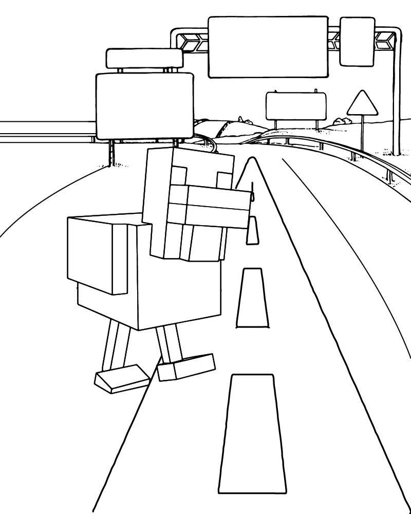 Çocuklar İçin Crossy Road Boyama Sayfaları 