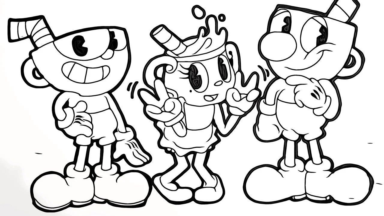 Çocuklar İçin Cuphead Boyama Sayfaları 