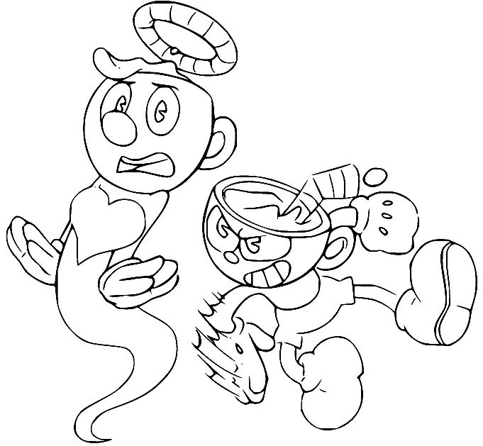 Çocuklar İçin Cuphead Boyama Sayfaları 