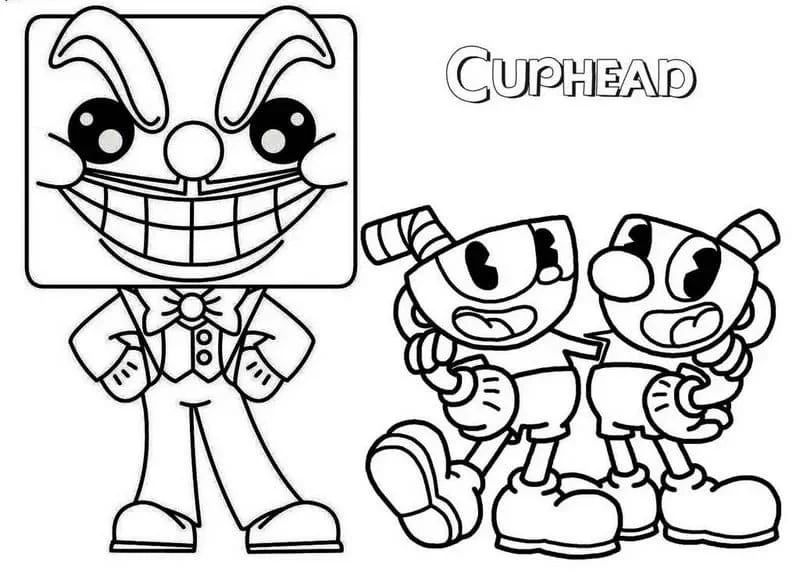 Çocuklar İçin Cuphead Boyama Sayfaları 