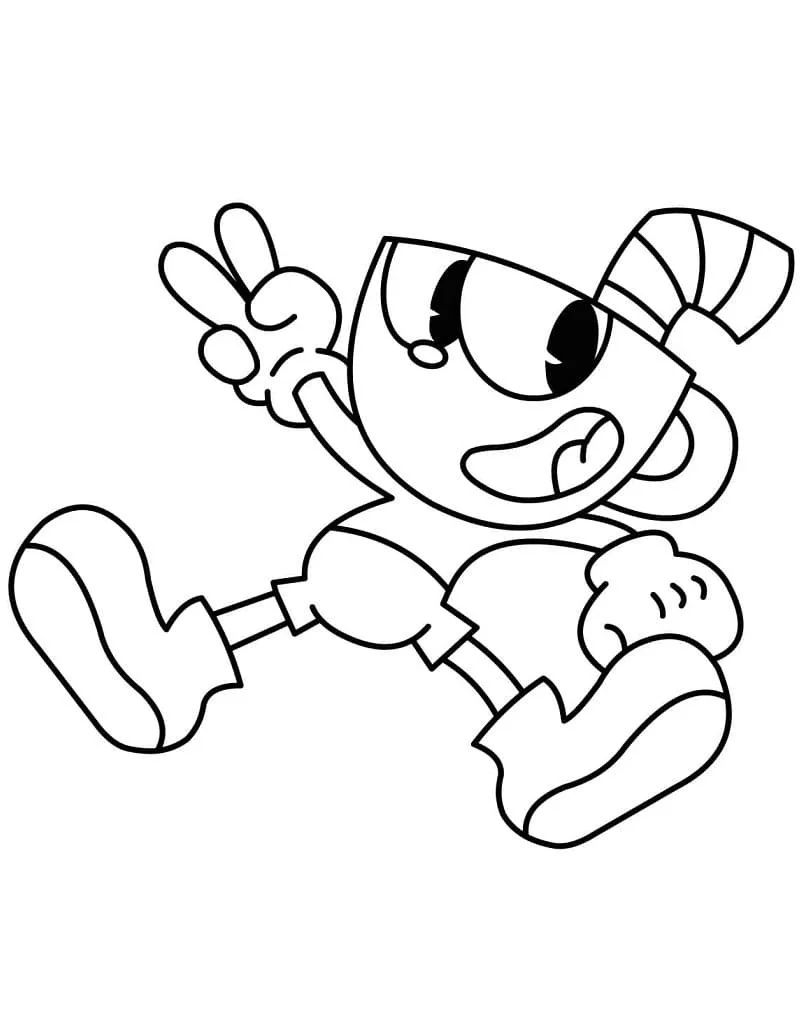 Çocuklar İçin Cuphead Boyama Sayfaları 