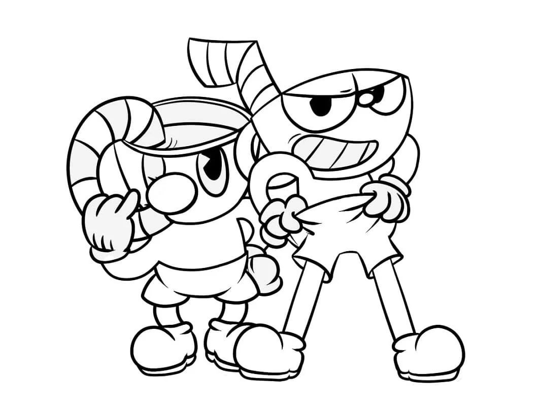 Çocuklar İçin Cuphead Boyama Sayfaları 