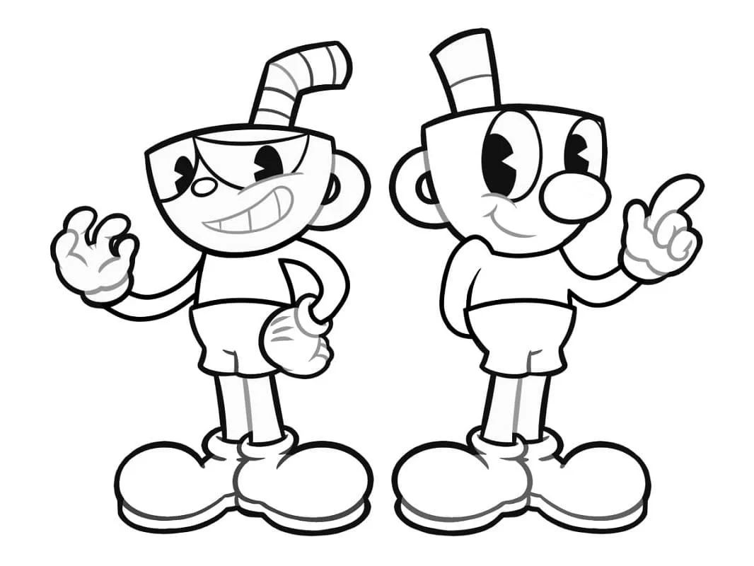 Çocuklar İçin Cuphead Boyama Sayfaları 