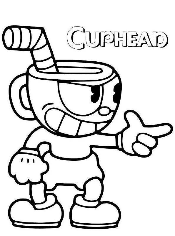 Çocuklar İçin Cuphead Boyama Sayfaları 
