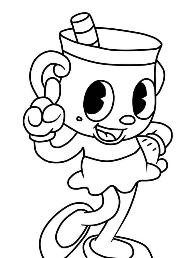 Çocuklar İçin Cuphead Boyama Sayfaları 