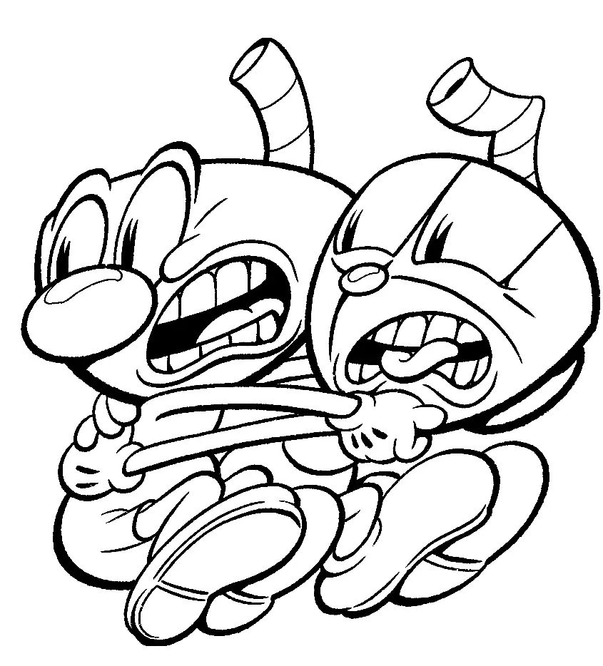 Çocuklar İçin Cuphead Boyama Sayfaları 