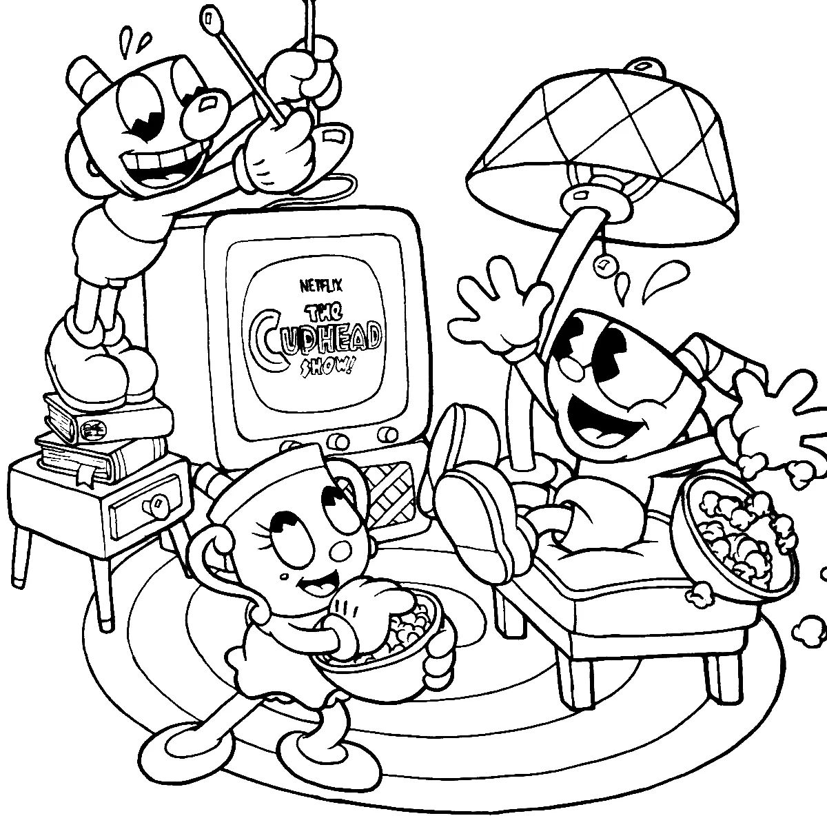 Çocuklar İçin Cuphead Boyama Sayfaları 