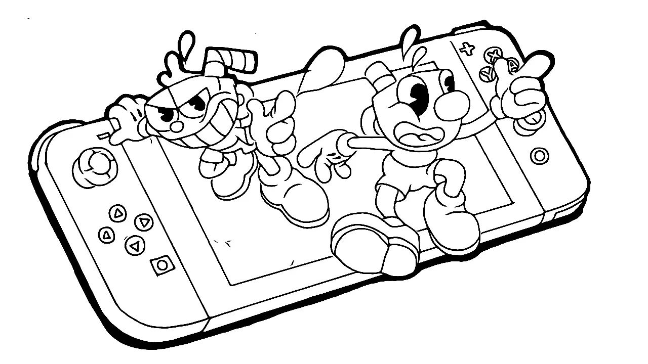 Çocuklar İçin Cuphead Boyama Sayfaları 