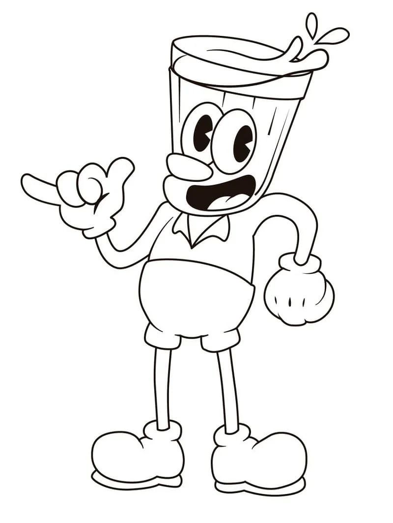 Çocuklar İçin Cuphead Boyama Sayfaları 