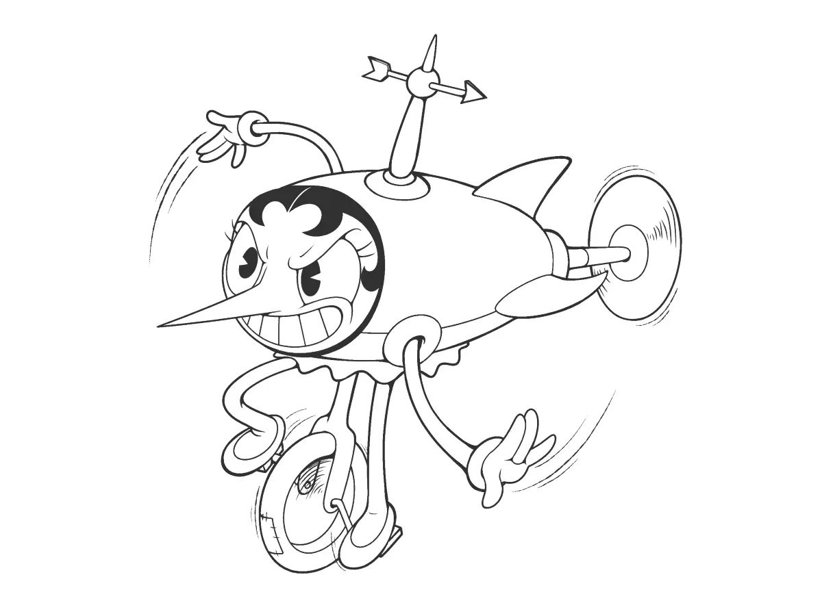 Çocuklar İçin Cuphead Boyama Sayfaları 