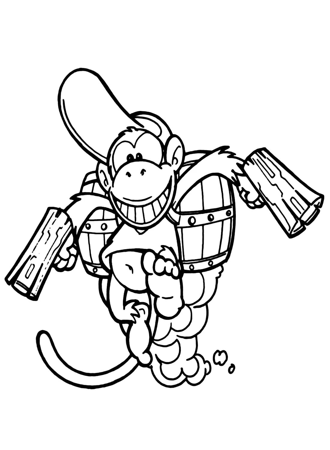 Çocuklar İçin Diddy Kong Boyama Sayfaları 