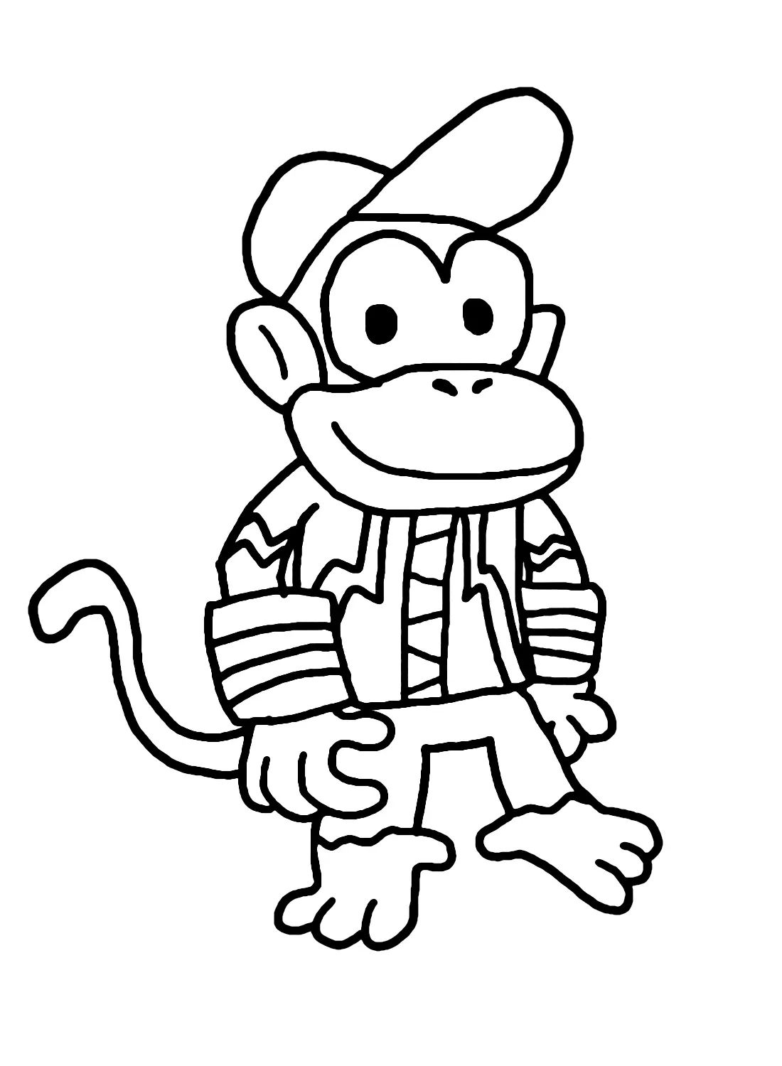 Çocuklar İçin Diddy Kong Boyama Sayfaları 