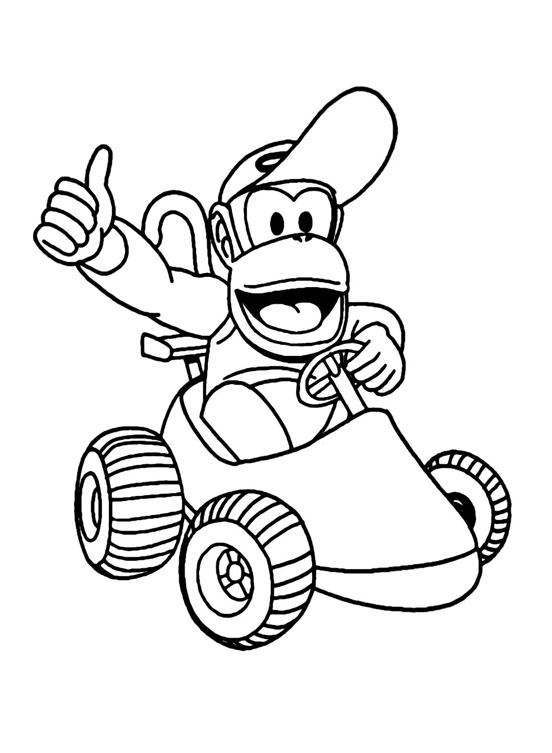 Çocuklar İçin Diddy Kong Boyama Sayfaları 