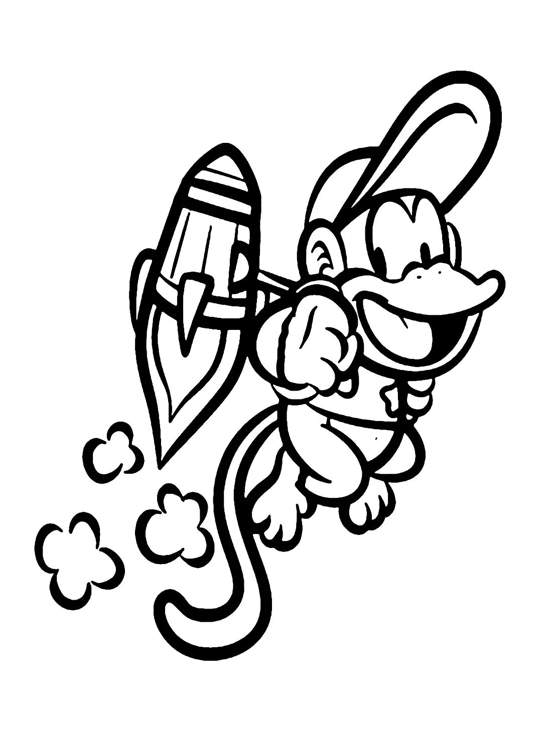 Çocuklar İçin Diddy Kong Boyama Sayfaları 