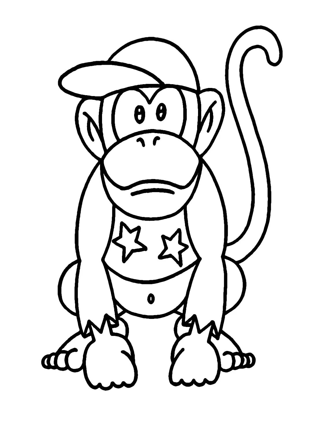 Çocuklar İçin Diddy Kong Boyama Sayfaları 