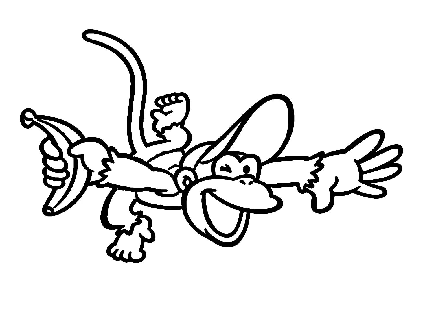 Çocuklar İçin Diddy Kong Boyama Sayfaları 
