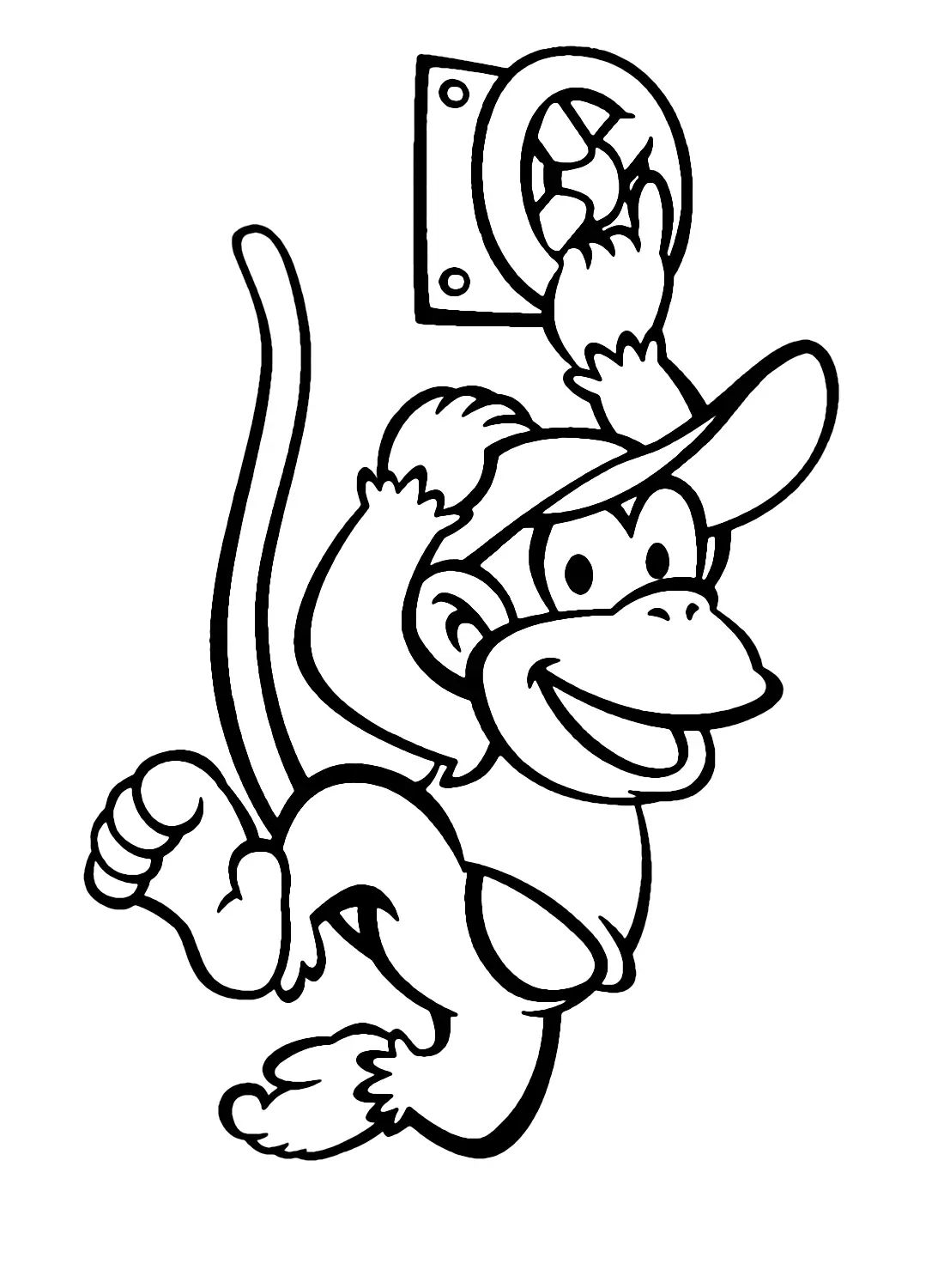 Çocuklar İçin Diddy Kong Boyama Sayfaları 