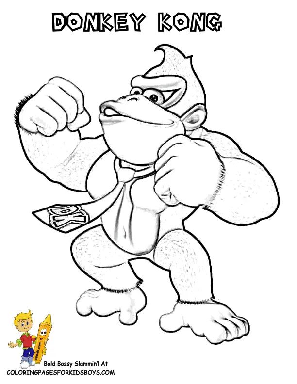 Çocuklar İçin Donkey Kong Boyama Sayfaları 