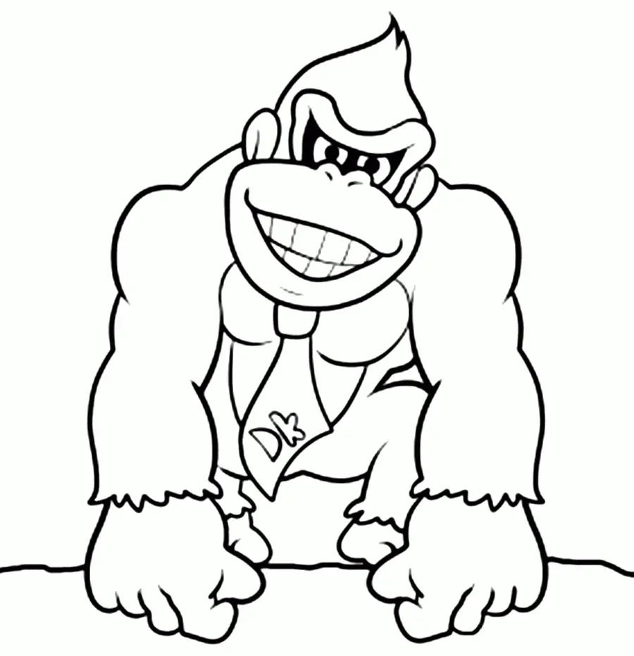 Çocuklar İçin Donkey Kong Boyama Sayfaları 