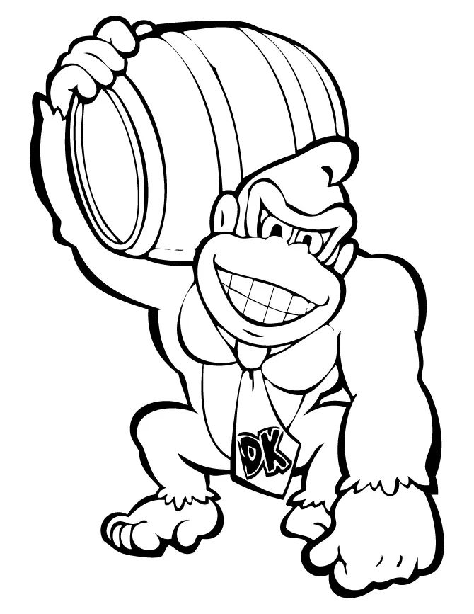 Çocuklar İçin Donkey Kong Boyama Sayfaları 
