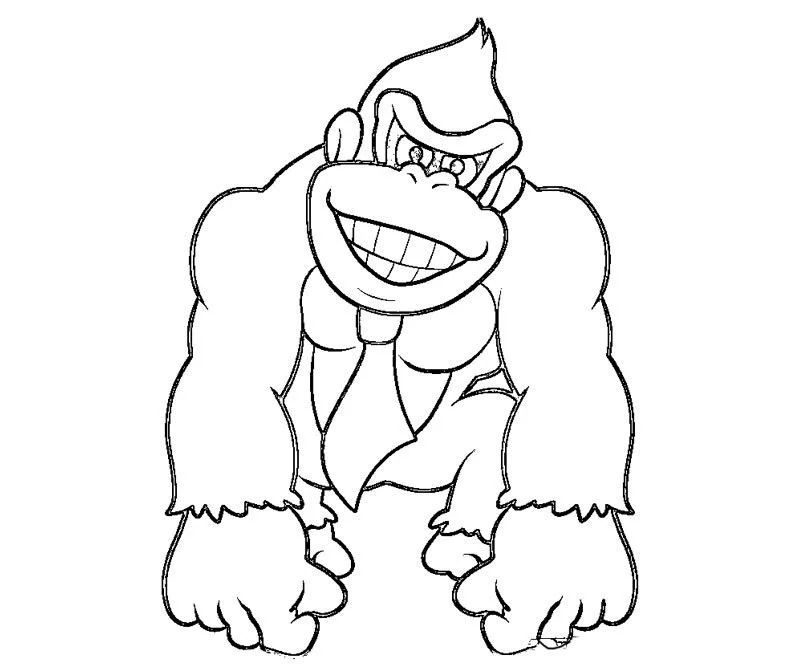 Çocuklar İçin Donkey Kong Boyama Sayfaları 