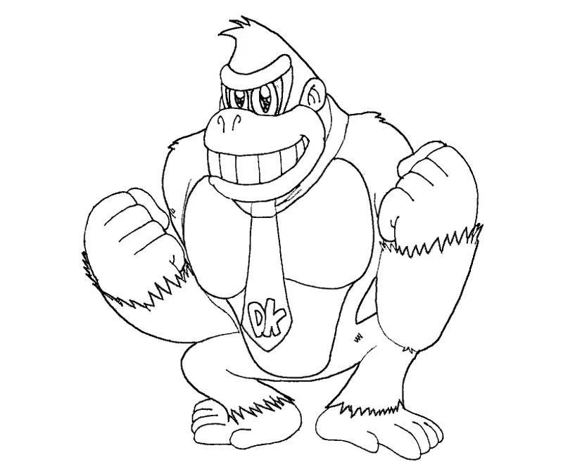 Çocuklar İçin Donkey Kong Boyama Sayfaları 